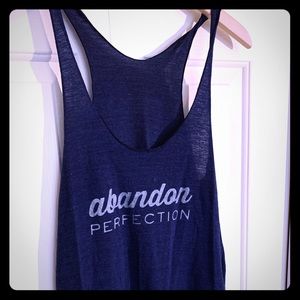 Inner Fire Navy Tank Top “Abandon Perfection” M